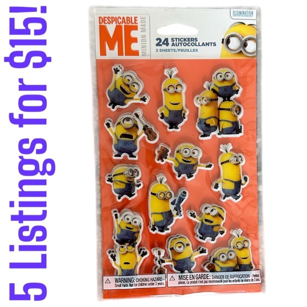 New Despicable Me Puffy Stickers by American Greetings, set of 24